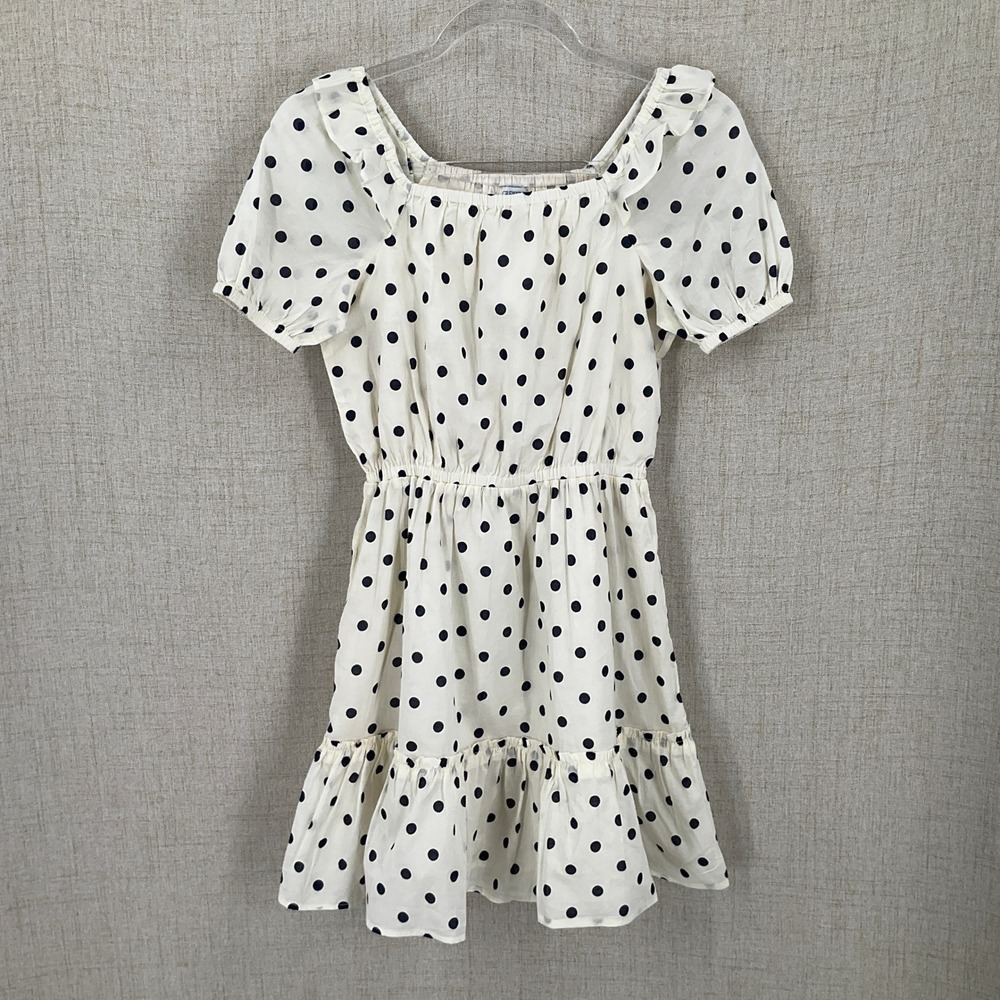 Crewcuts Polka Dot Dress Girls 12 Ivory Cotton Ruffle Tiered NEW